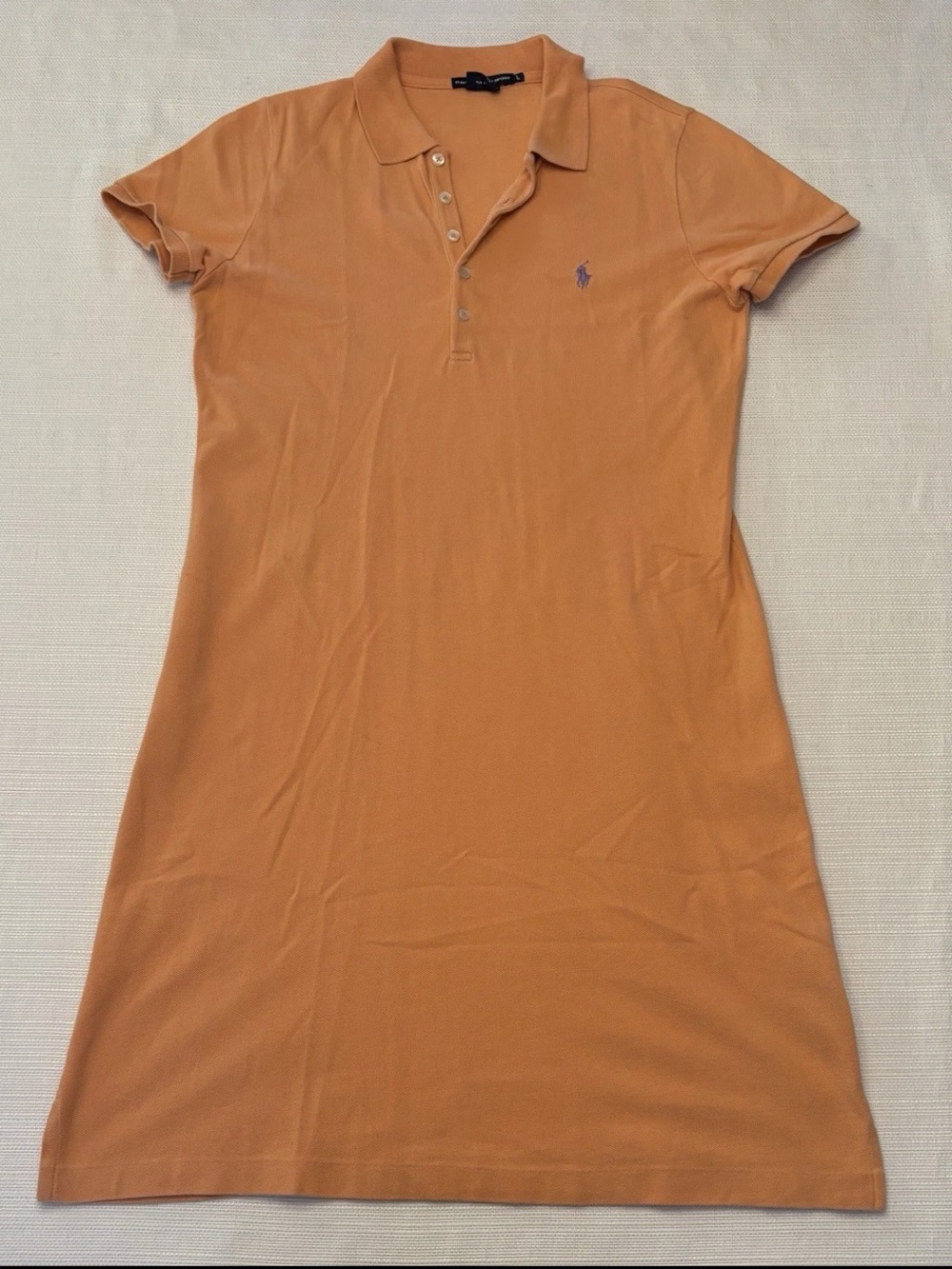 RALPH LAUREN SPORT Women’s Large Orange V-Neck Dress Purple Pony